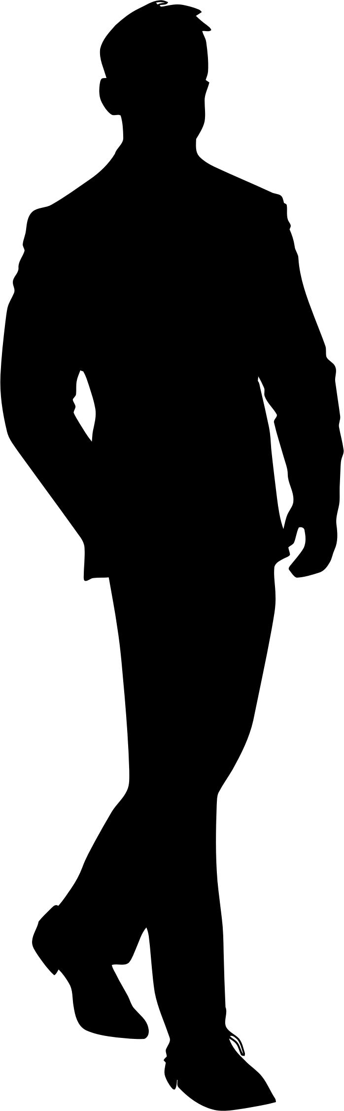 698x2250 Man In Suit Silhouette Icons Png