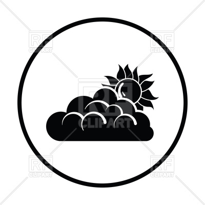 400x400 Sun Behind Clouds Icon Royalty Free Vector Clip Art Image