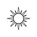160x160 Sunny Sun Abstract Sunshine Silhouette Icon. Isolated And Flat