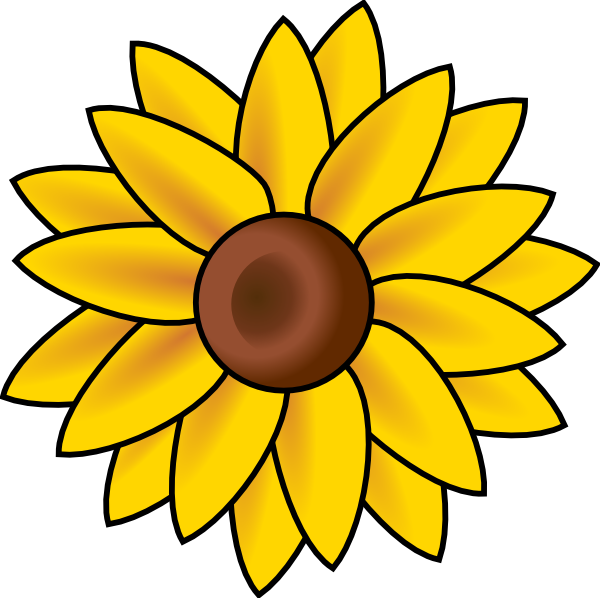 600x598 Sun Flower Clip Art