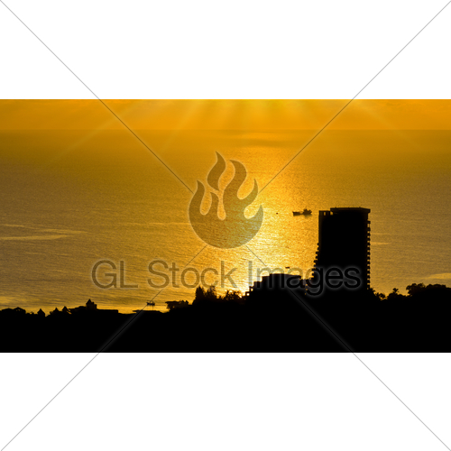 500x500 Silhouette View Hua Hin City At Sunrise Gl Stock Images