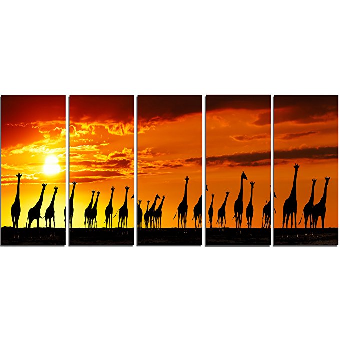 679x679 Design Art Pt12954 32 16 African Giraffes Sunset Silhouette