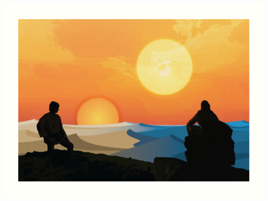 549x413 Hero's Journey Binary Sunset Art Prints By Schteffdesign Redbubble