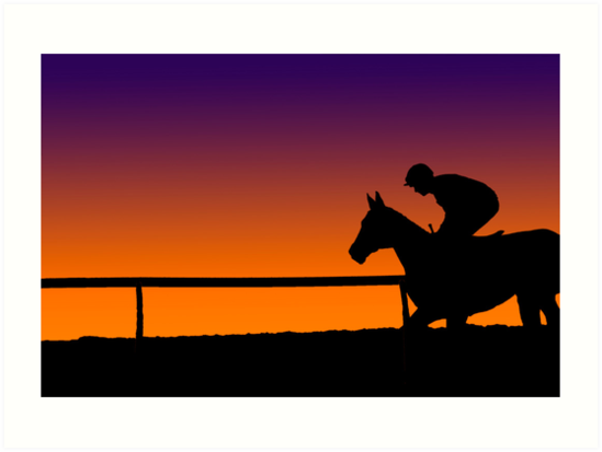 549x413 Horse Racing Sunset Art Prints By Loutolou Redbubble