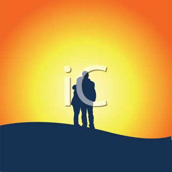 350x350 Silhouetted Couple Standing On A Hill
