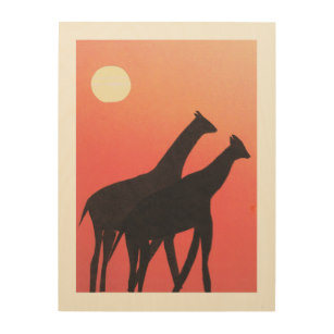 307x307 Giraffe Sunset Silhouette Art Amp Framed Artwork Zazzle
