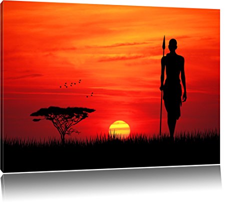 450x406 Red Sunset In Africa, Painting On Canvas, Xxl Pictures Completely