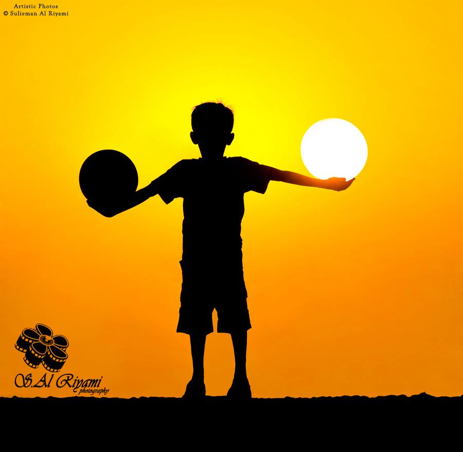 900x878 Balls . Child Playing Sunrise Sunset Silhouette