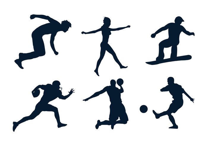 700x490 Set Of Various Sportsmen's Silhouettes In Vector