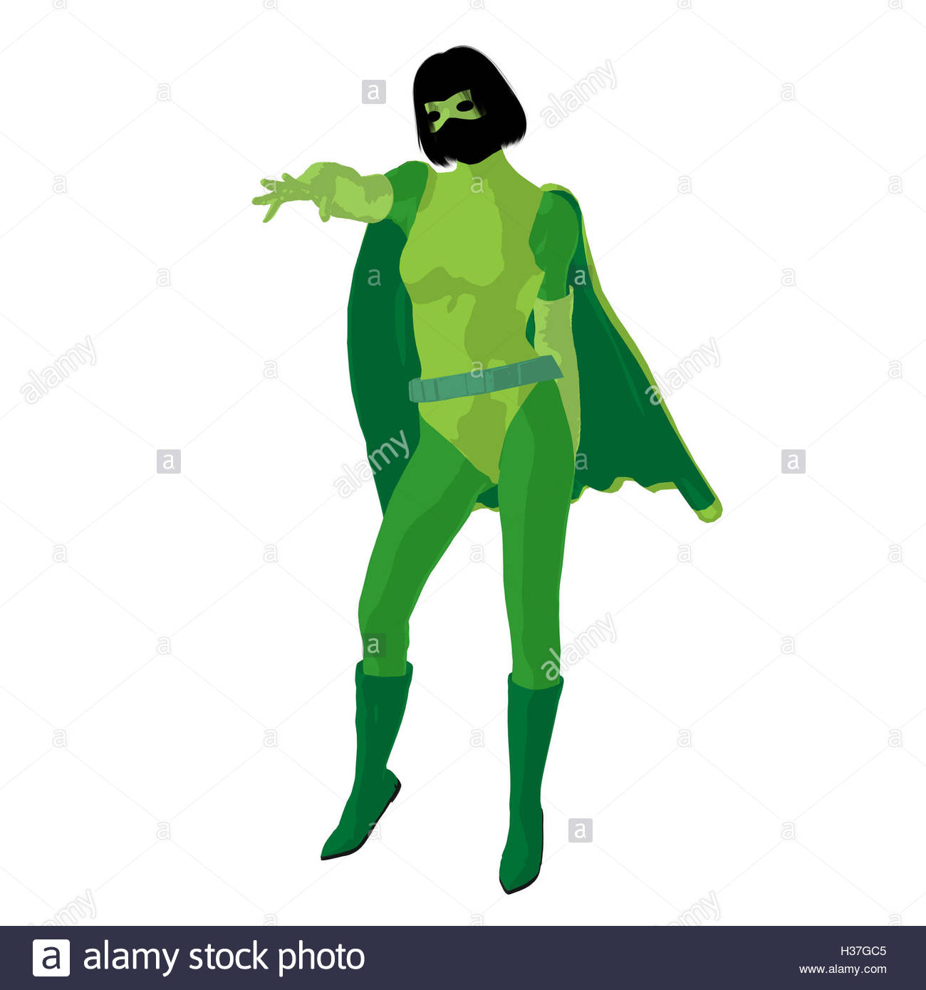 1300x1390 Super Heroine Illustration Silhouette Stock Photo 122483093