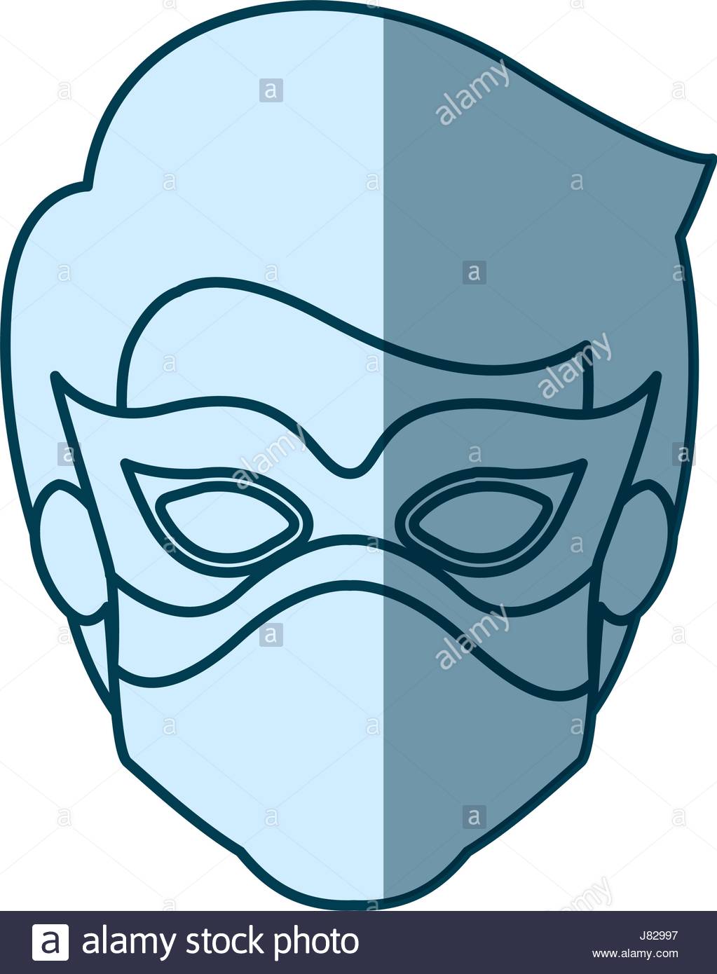 1023x1390 Blue Silhouette With Face Of Kid Superhero With Mask Stock Vector