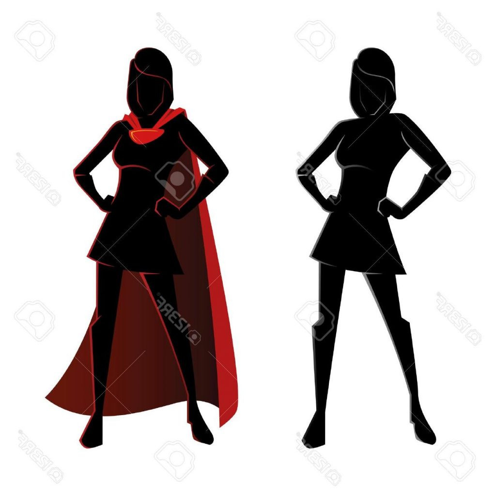 1024x1024 Female Superhero Silhouette Stock Vector Art More Images Of 2015