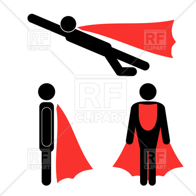 400x400 Set Of Superhero Icons Isolated On A White Background Royalty Free