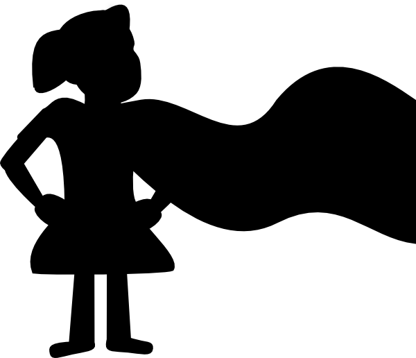 600x516 Small Girl Superhero Sillhouette Clip Art