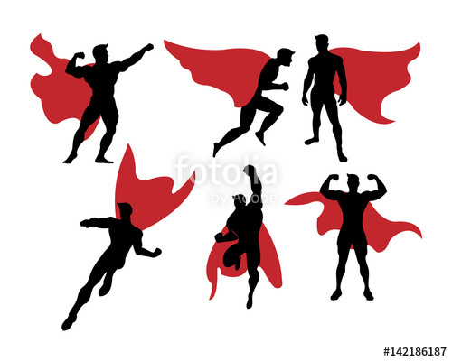 500x400 Male Superhero Silhouette Stock Image And Royalty Free Vector