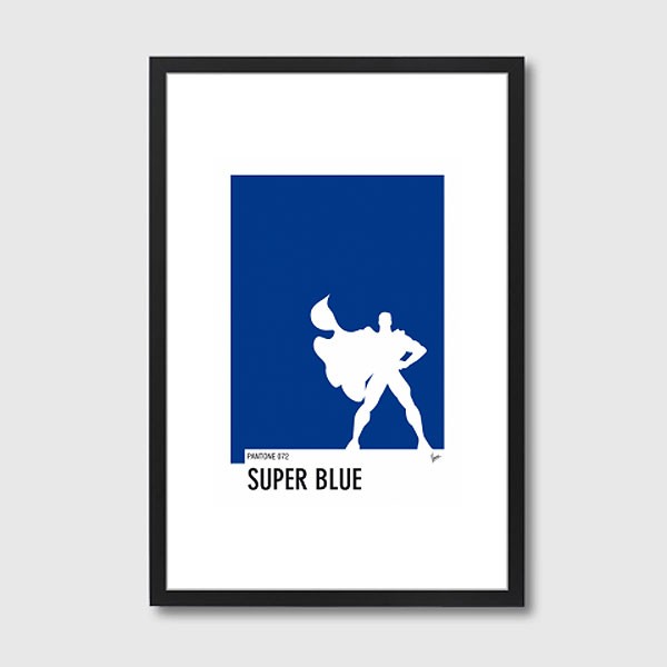 600x600 My Superhero 03 Pantone Super Blue Framed Print
