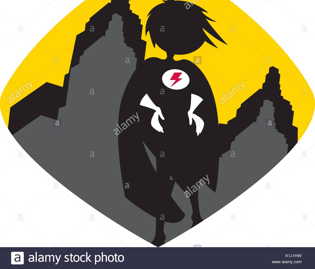 1300x1109 Cute Cartoon Heroic Superhero Silhouette Stock Vector Art