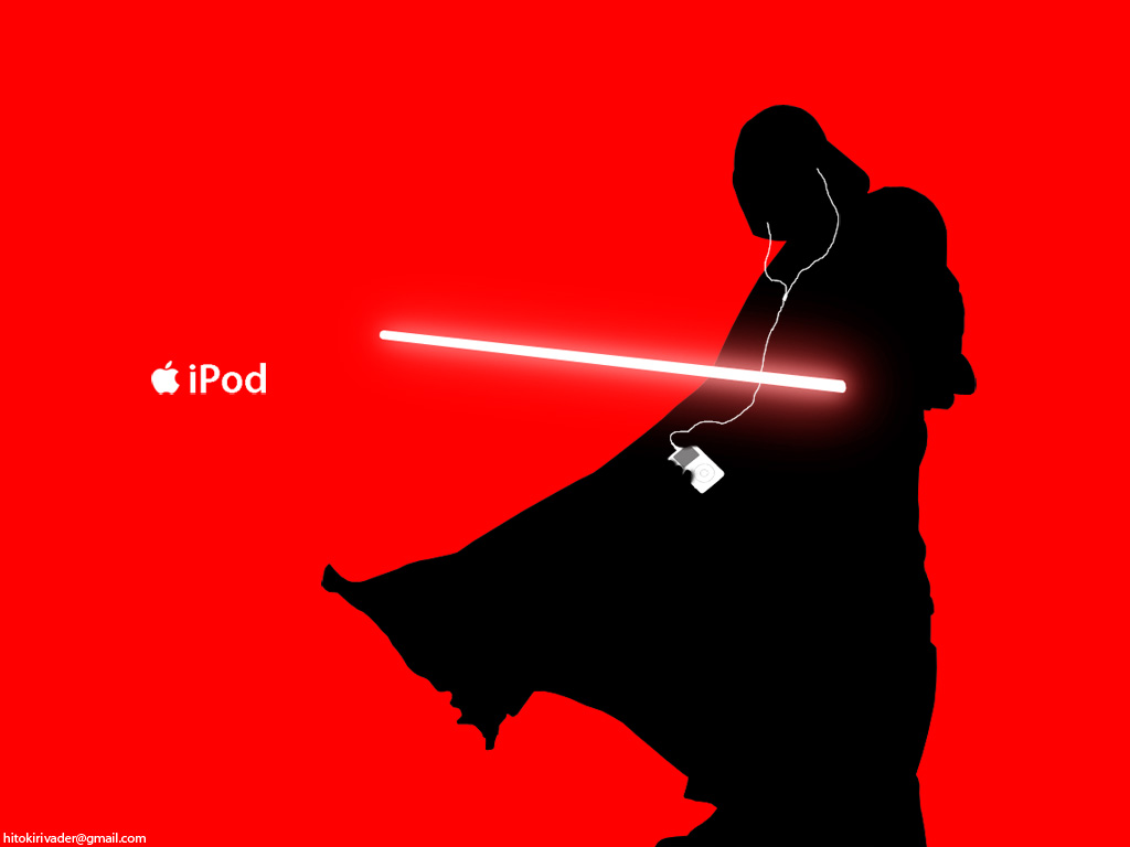 1024x768 Darth Vader Ipod Ad By Hitokirivader