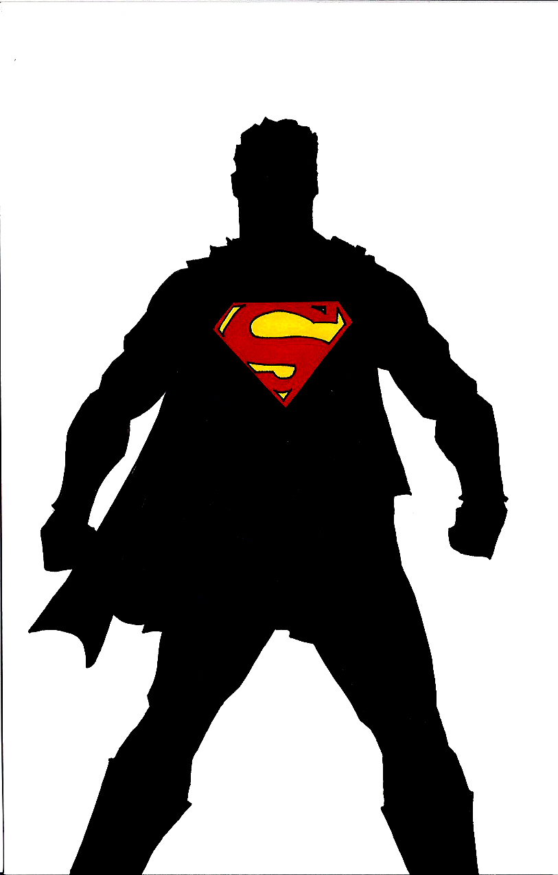 813x1275 Superman Silhouette Black