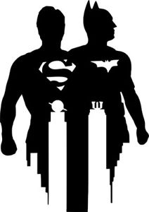 212x300 Dc Batman Superman Silhouette Wall Car Laptop Vinyl Decal Sticker
