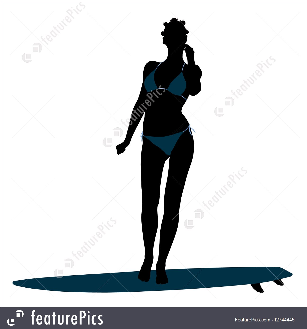 1298x1392 Illustration Of Surfer Silhouette