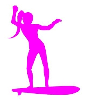 282x330 Surfer Girl Silhouette 1 Decal Sticker