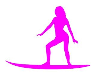 320x257 Surfer Girl Silhouette 5 Decal Sticker