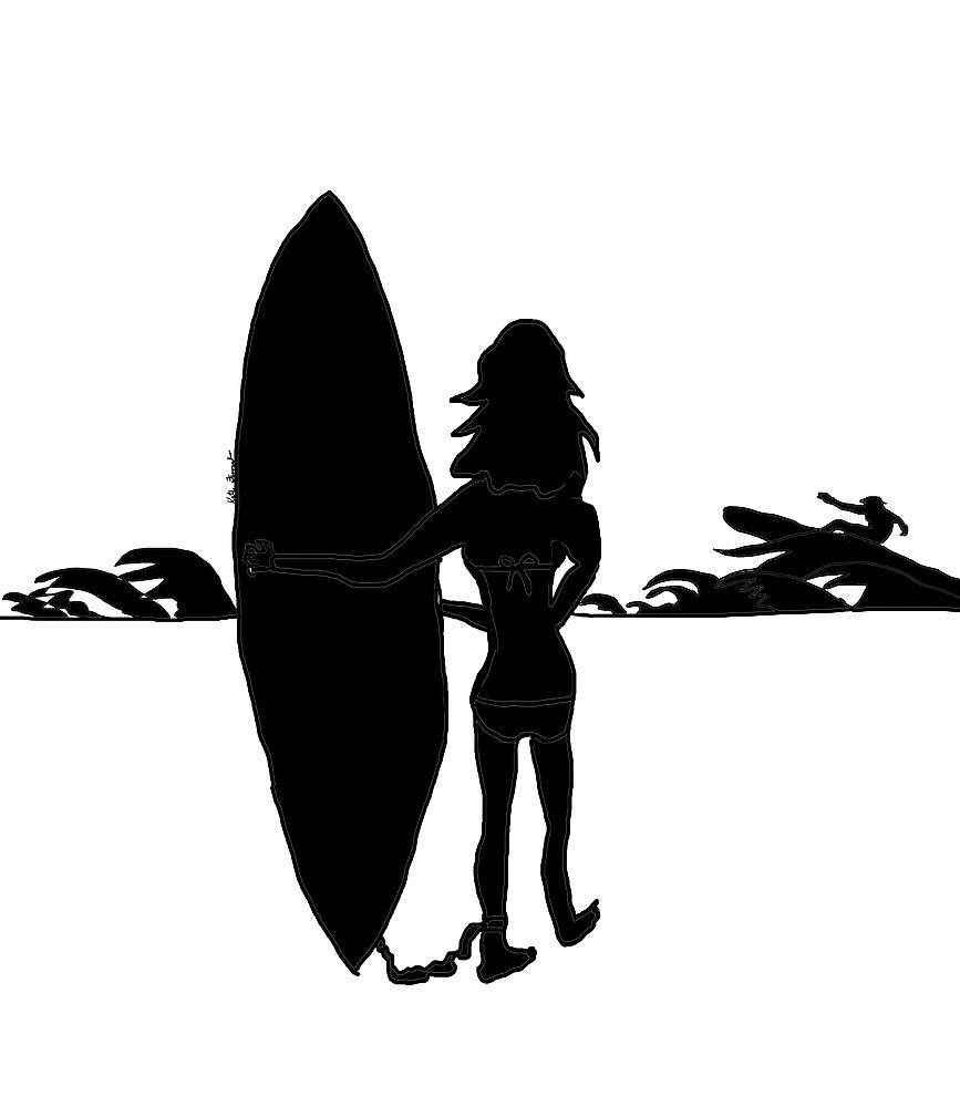 867x1000 Surfer Girl Silhouette By Kreativekate Redbubble