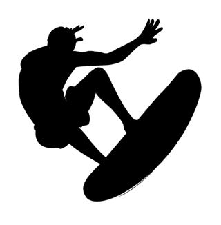 320x326 Surfer Silhouette 1 Decal Sticker
