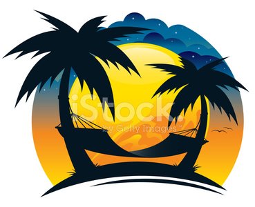 369x300 Hammock At Sunset Premium Clipart