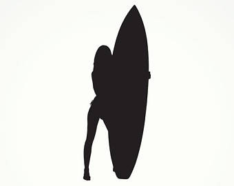 340x270 Girl Surfer Decal Etsy