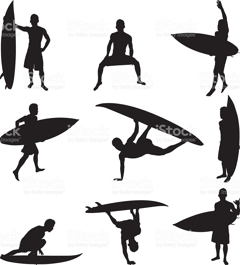 929x1024 Surfers, Vector Art And Royalty