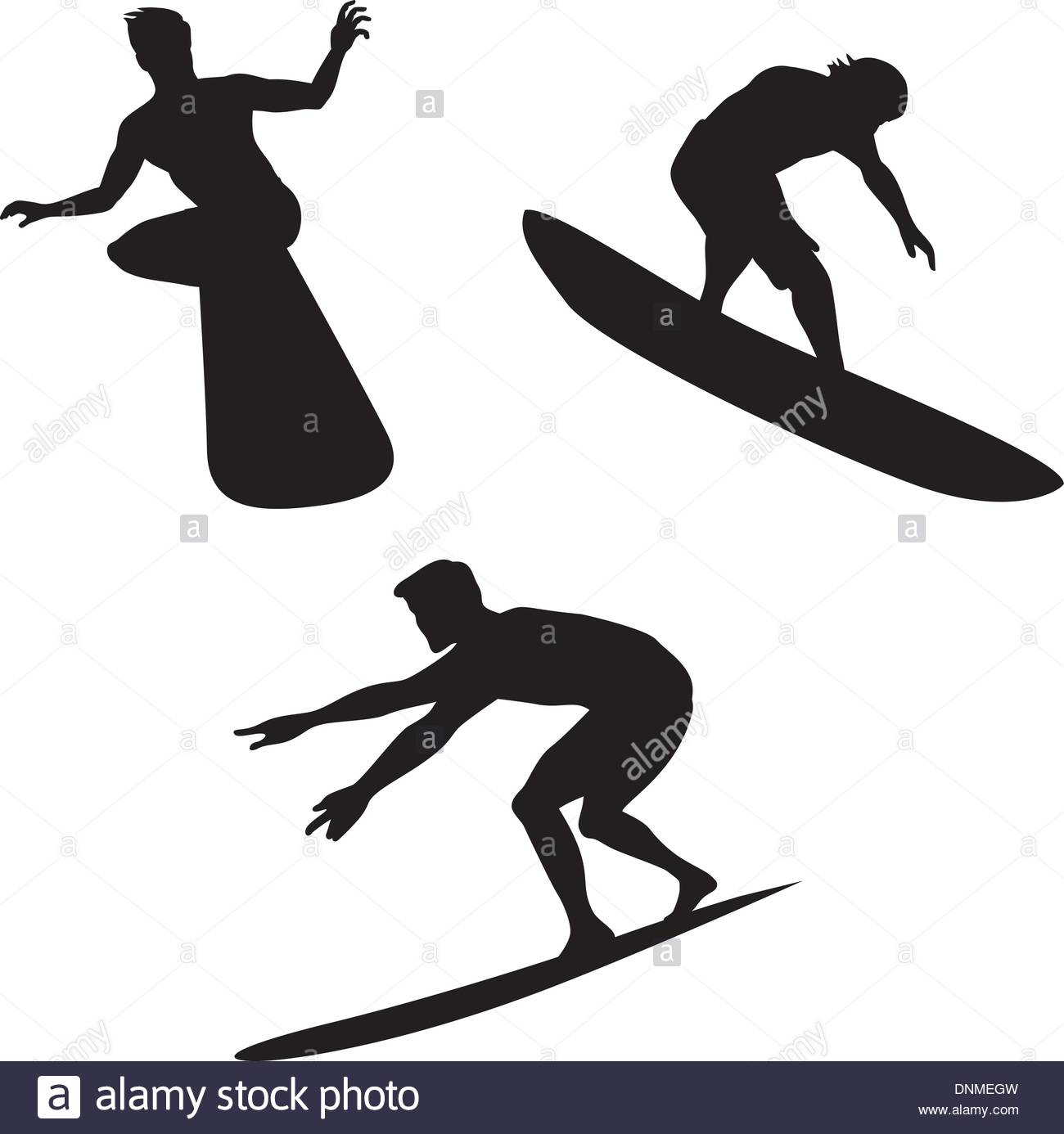 1300x1386 Illustration Of Three Surfers' Silhouettes In Various Positions