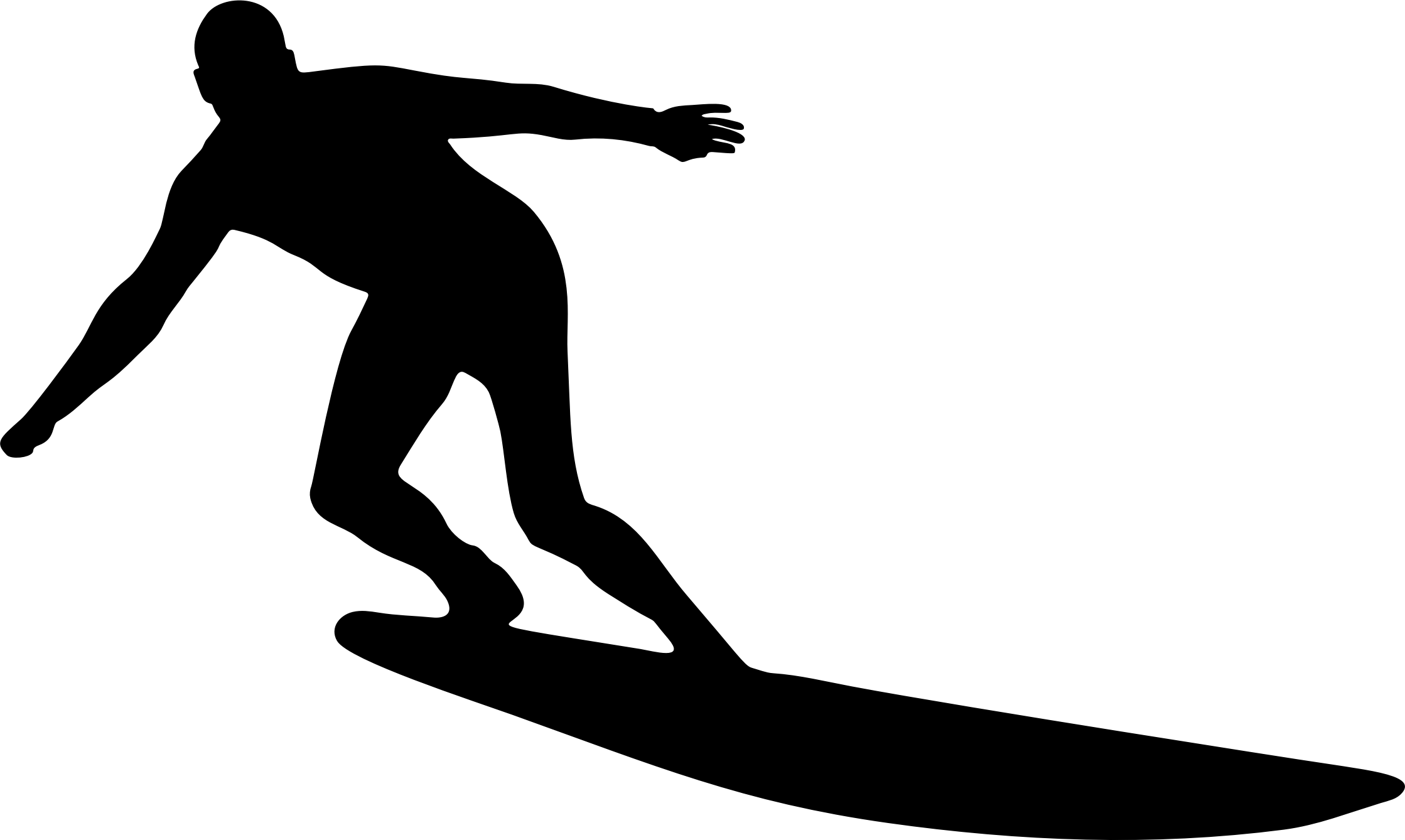 2238x1338 Man Surfing Silhouette Icons Png