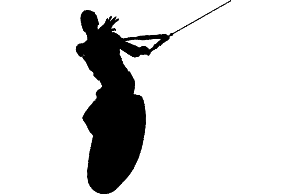 1002x633 Wake Surfing Silhouette Dxf File Free Download