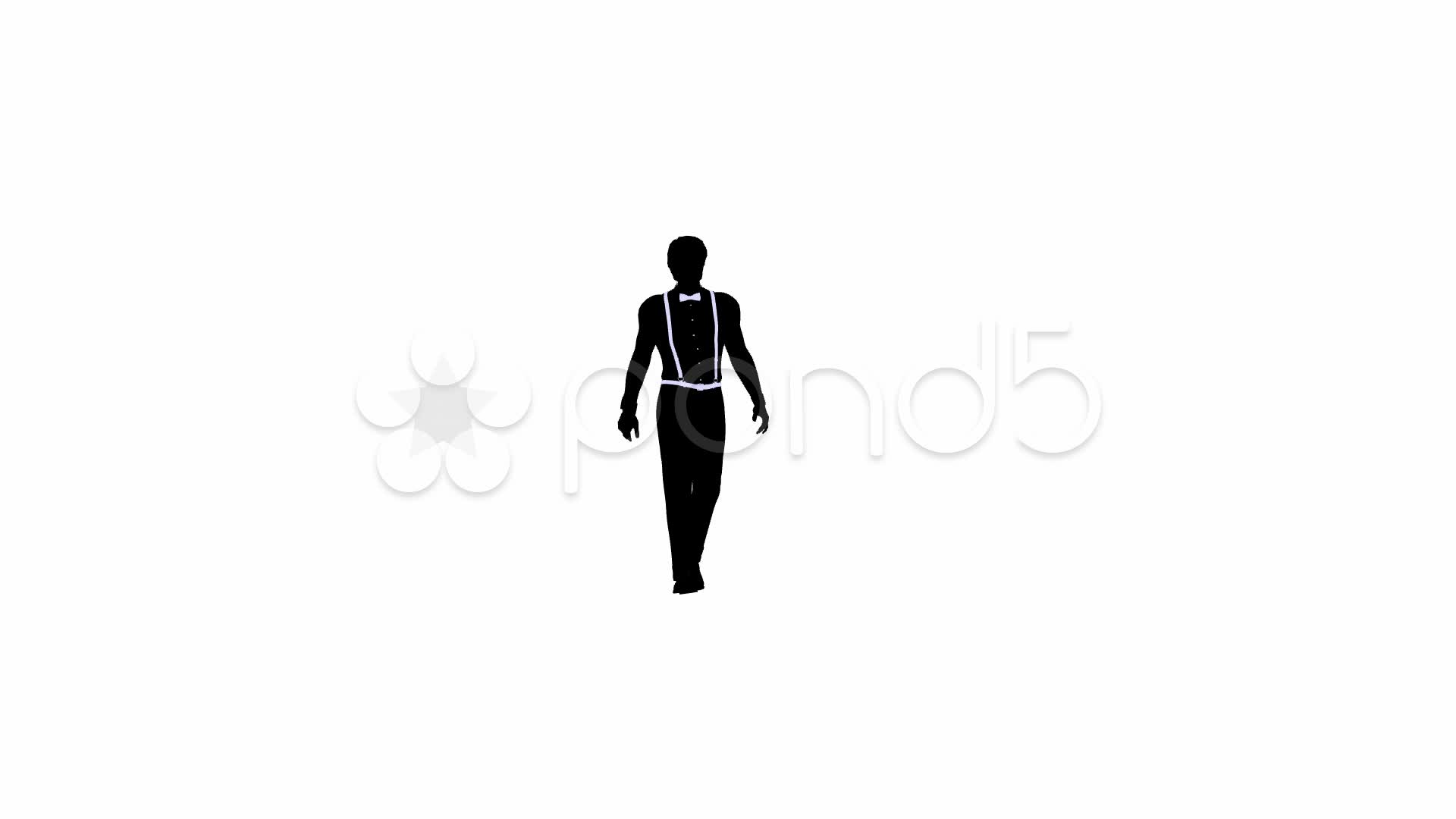 1920x1080 Video Man Dressed In A Suspenders Walking On A White Background