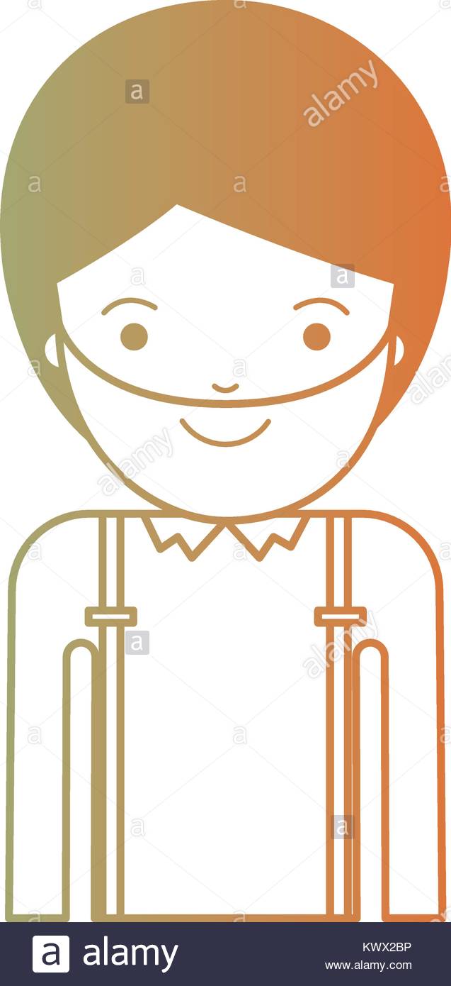 637x1390 Half Body Man With Suspenders And Beard In Degraded Green To Red