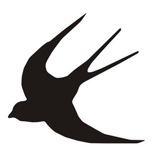 320x324 Swallow Bird Silhouette Decal Sticker