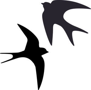 300x296 Swallow Birds Sticker Car Laptop Silhouette Vinyl Graphics
