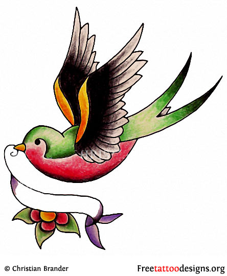 444x540 Meaning And Pictures Of Swallow Tattoo Designs