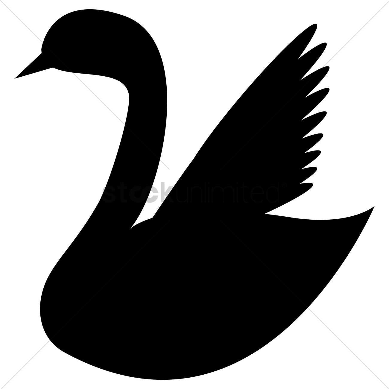 1300x1300 Silhouette Of Swan Vector Image