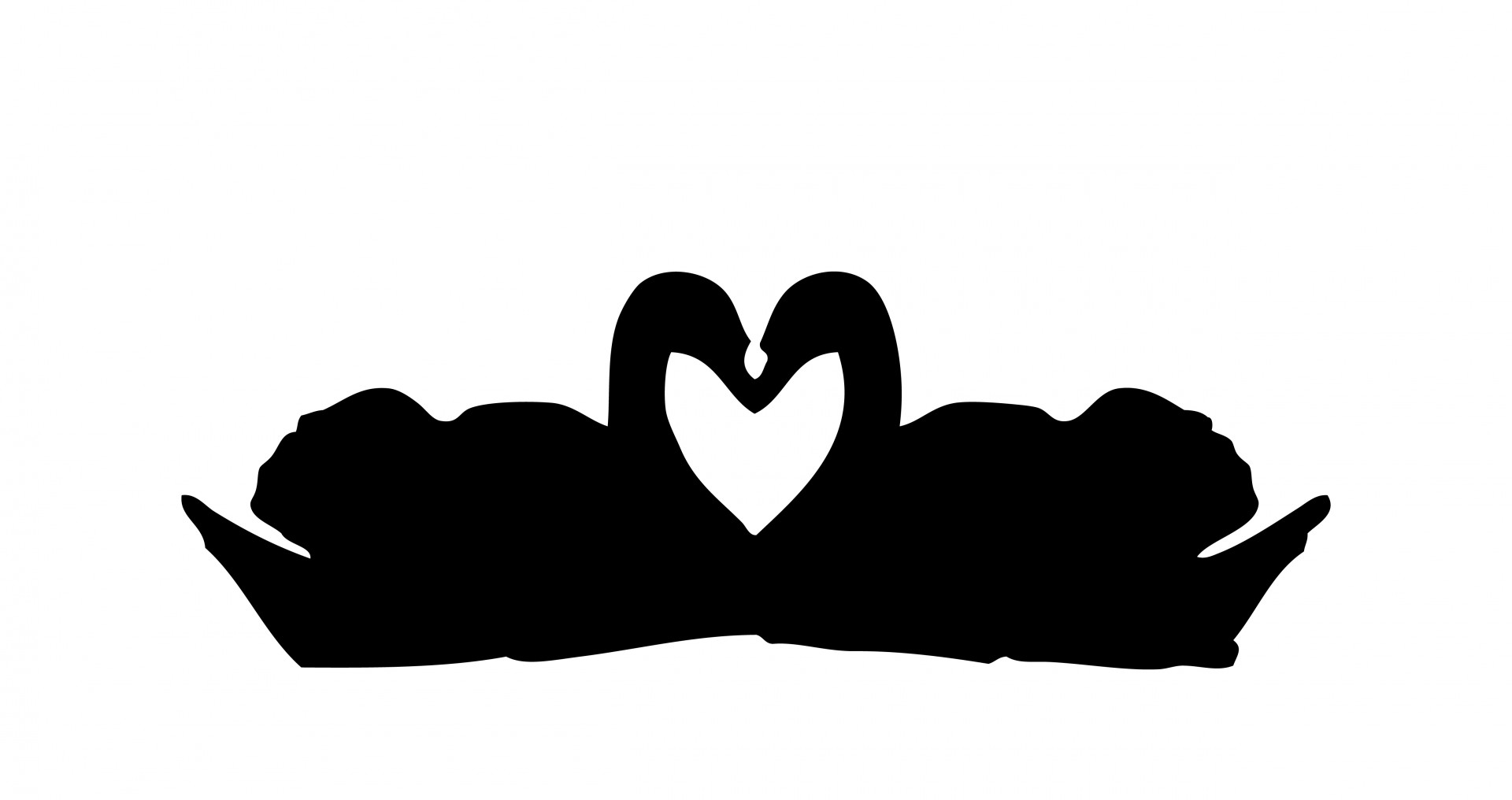 1920x1016 Swans Love Heart Clipart Free Stock Photo