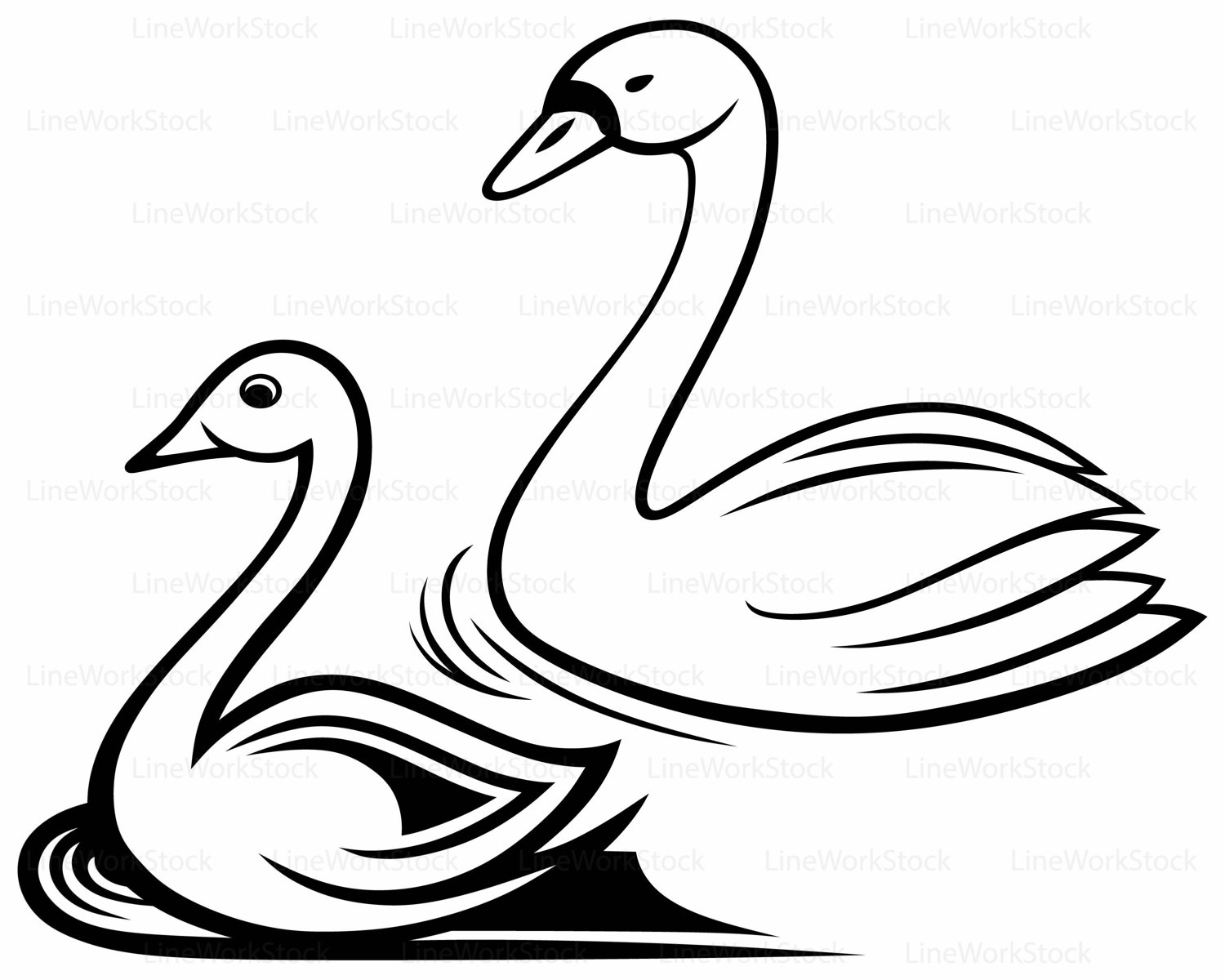 1500x1200 Swans Svgswans Clipartswans Svgird Silhouetteswans Cricut