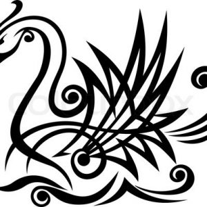 300x300 Swan Tattoo Silhouette Cameo Portrait Decoupe Lovely Coloriage