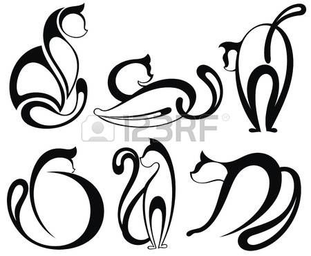 450x370 Silhouette Chat Silhouettes De Chats Chats Cat