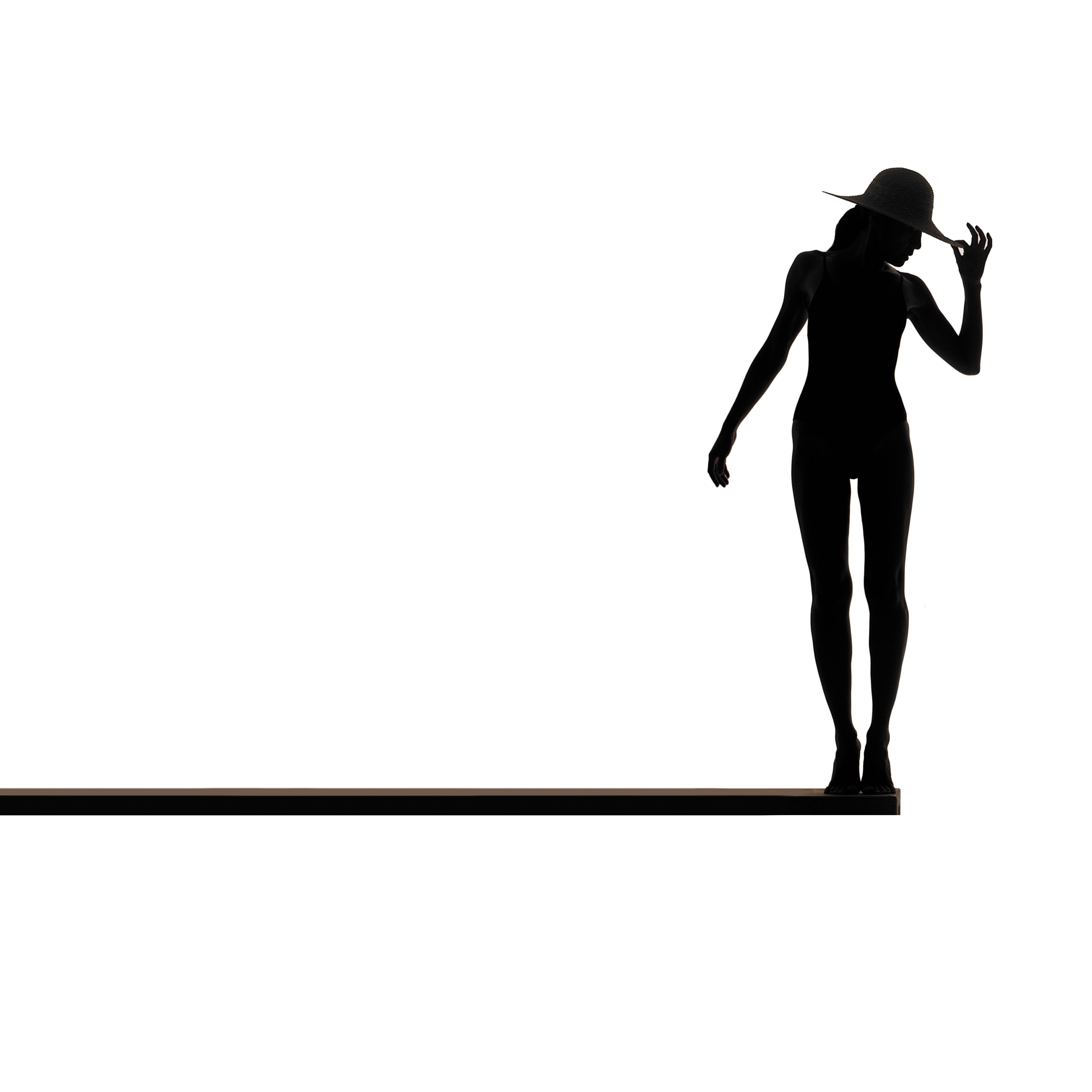 4500x4500 Diving,stock Photography Shot,silhouette Set Up In Studio.woman