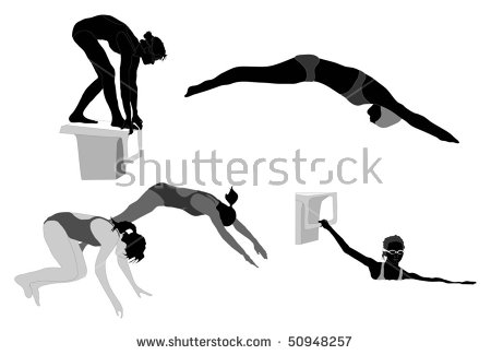 450x325 Clipart Female Swimming With Hands Out
