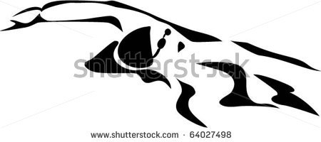 450x200 Butterfly Swimmer Clipart