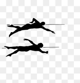 260x271 Vector Art Silhouette Swimming, Water, Rejection Hair, Attractive