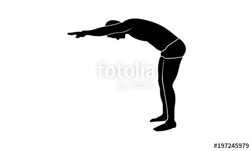 500x300 Vector Image Silhouette Swimmer Side View Stock Image And Royalty